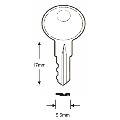 ASEC TS7249 Window Key To Suit Securistyle