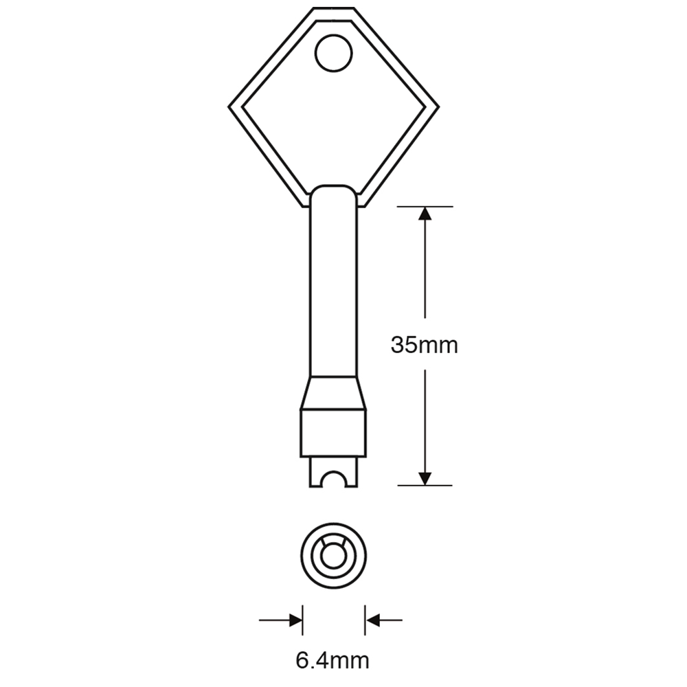 ASEC TS7452 Die cast Diamond Shape Window Key