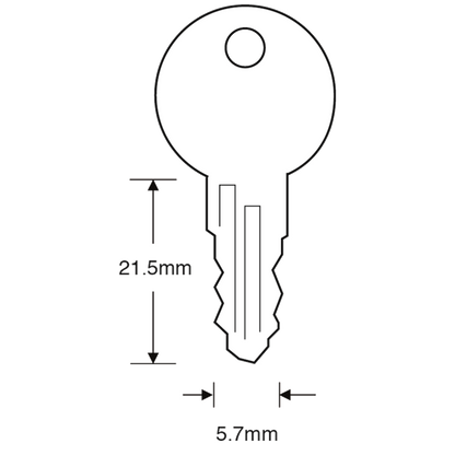 ASEC TS7517 Securistyle Virage Window Key