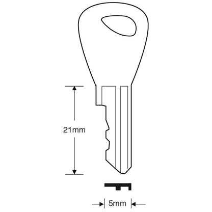 ASEC TS7535 Basta (Triangular Hole In Bow) Window Key