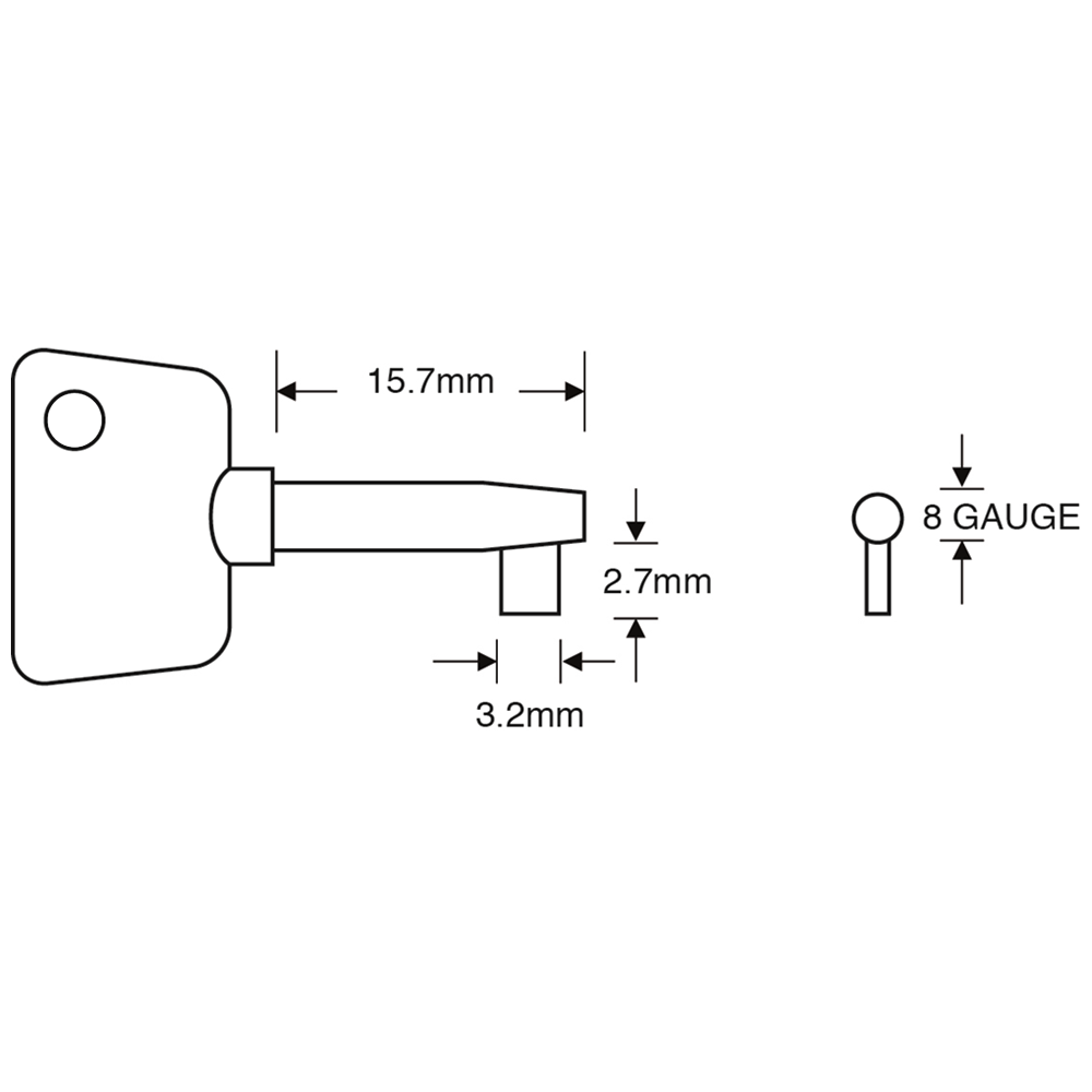 ASEC TS7537 Shaw Window Key