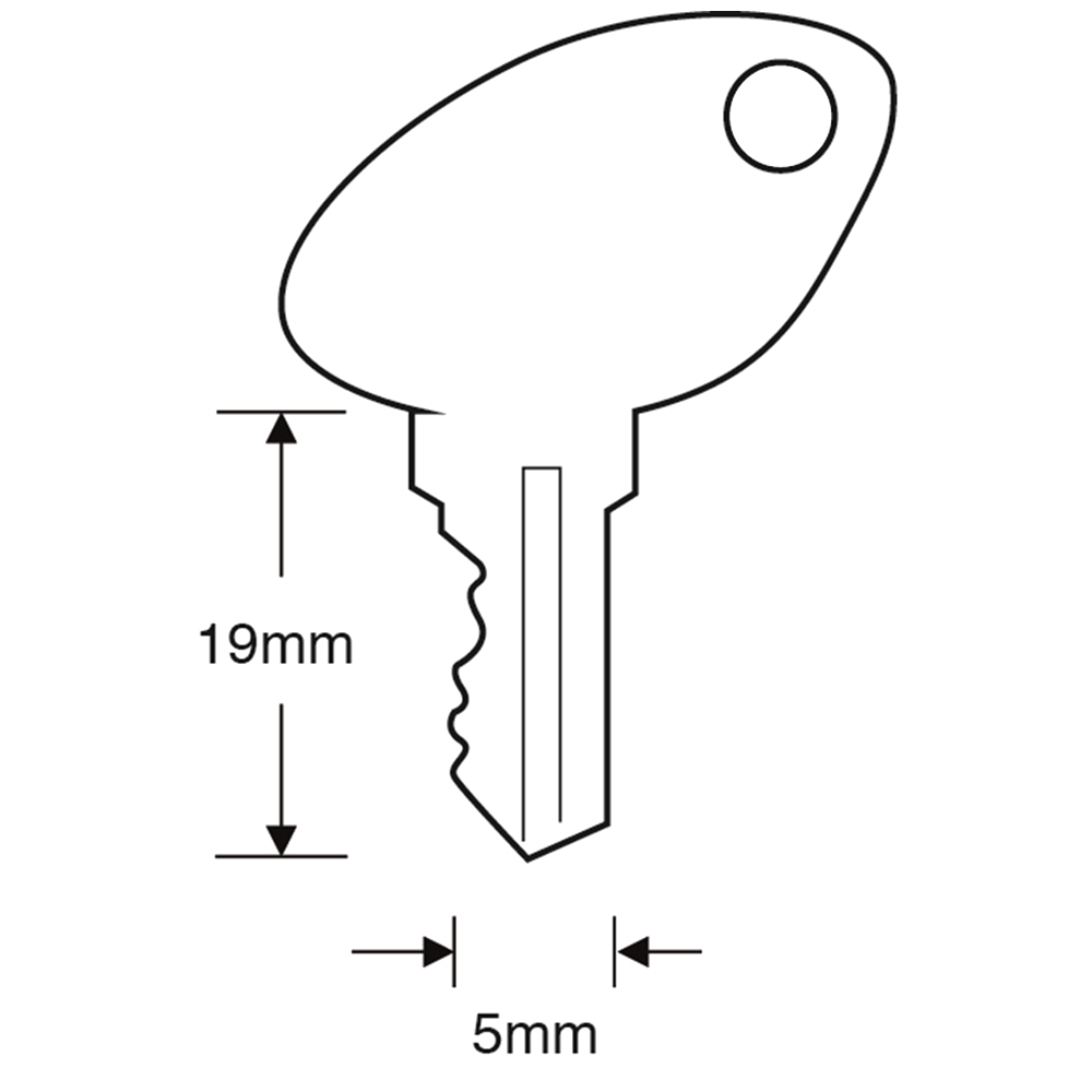 ASEC TS7554 Small Avocet Window Key
