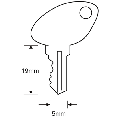 ASEC TS7554 Small Avocet Window Key