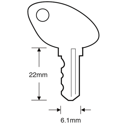 ASEC TS7555 Large Avocet Window Key