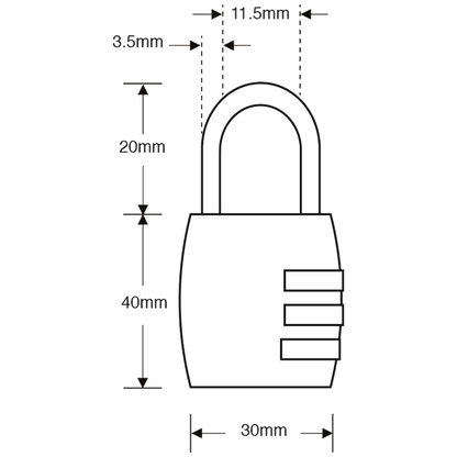ASEC TSA Combination Padlock