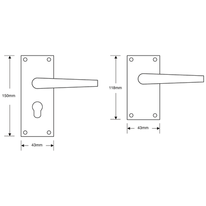 ASEC Victorian Plate Mounted Lever Furniture