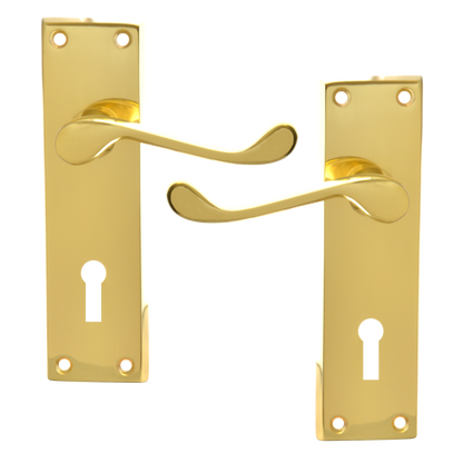 ASEC Victorian Scroll Plate Mounted Lever Furniture