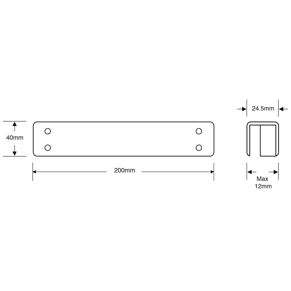 ASEC MS41GFKIT Glass Door Bracket
