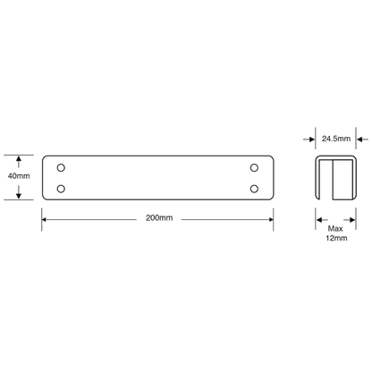 ASEC MS41GFKIT Glass Door Bracket