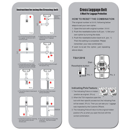 ASEC TSA Combination Luggage Belt Lock