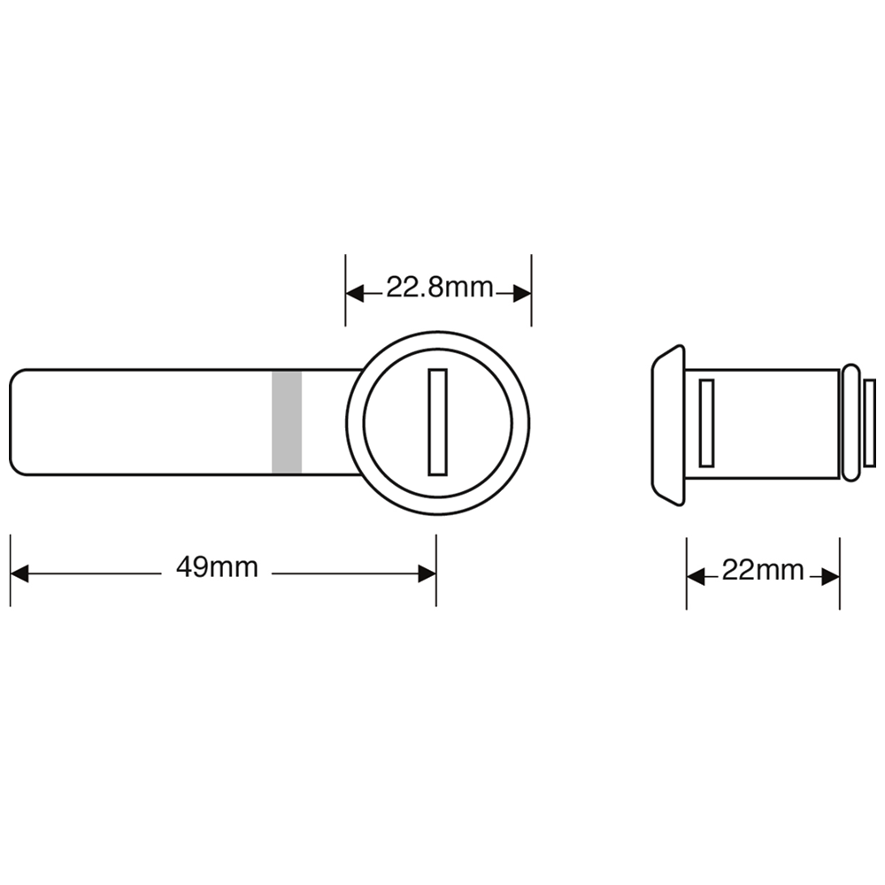 ASEC Snap Fit Cranked Cam Camlock To Suit Link Lockers