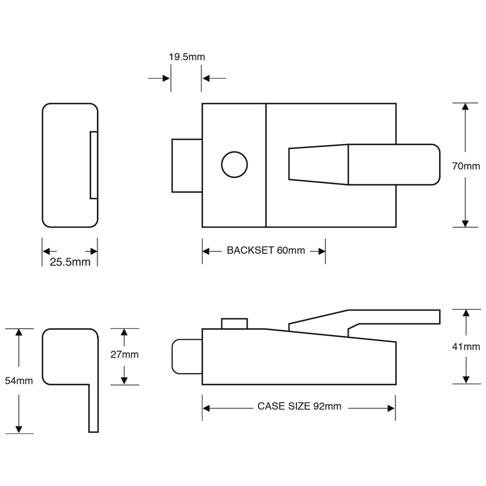 ASEC AS11 Deadbolt Nightlatch