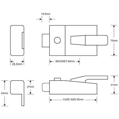 ASEC AS11 Deadbolt Nightlatch