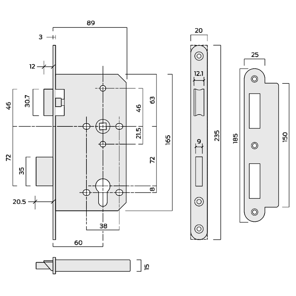 ASEC DIN Standard Euro Sashcase