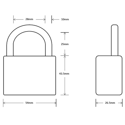 ASEC Open Shackle Padlock Without Cylinder