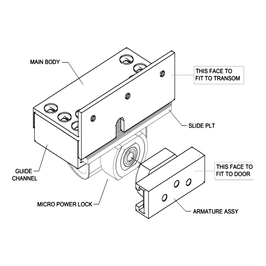 ASEC Micro Power Lock With SDGi Bracket - Open Out