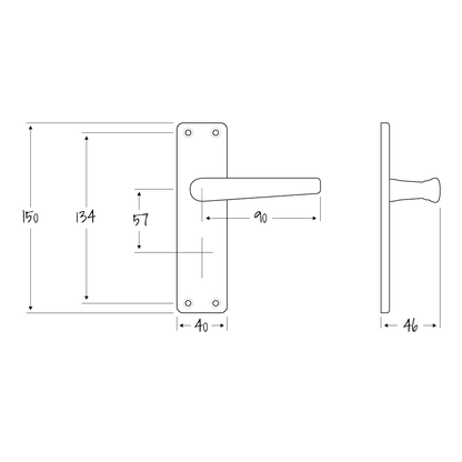 ASEC URBAN Classic Victorian Lever on Plate Lock Door Furniture