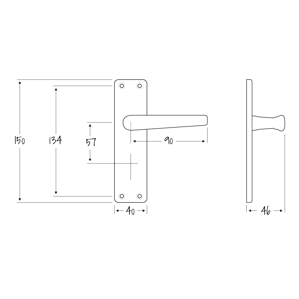 ASEC URBAN Classic Victorian Bathroom Lever on Plate Door Furniture