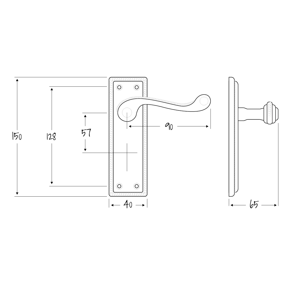 ASEC URBAN Classic Georgian Lever on Plate Lock Door Furniture