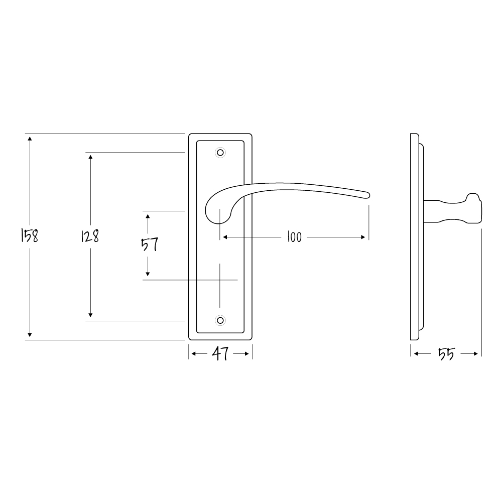 ASEC URBAN New York Bathroom Lever on Plate Door Furniture