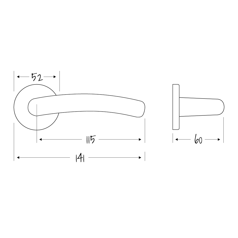 ASEC URBAN Philadelphia Lever on Round Door Furniture