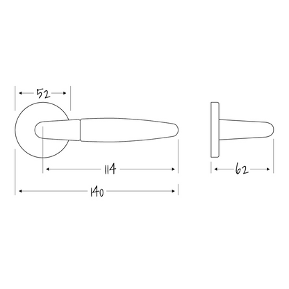 ASEC URBAN Los Angeles Lever on Round Rose Door Furniture