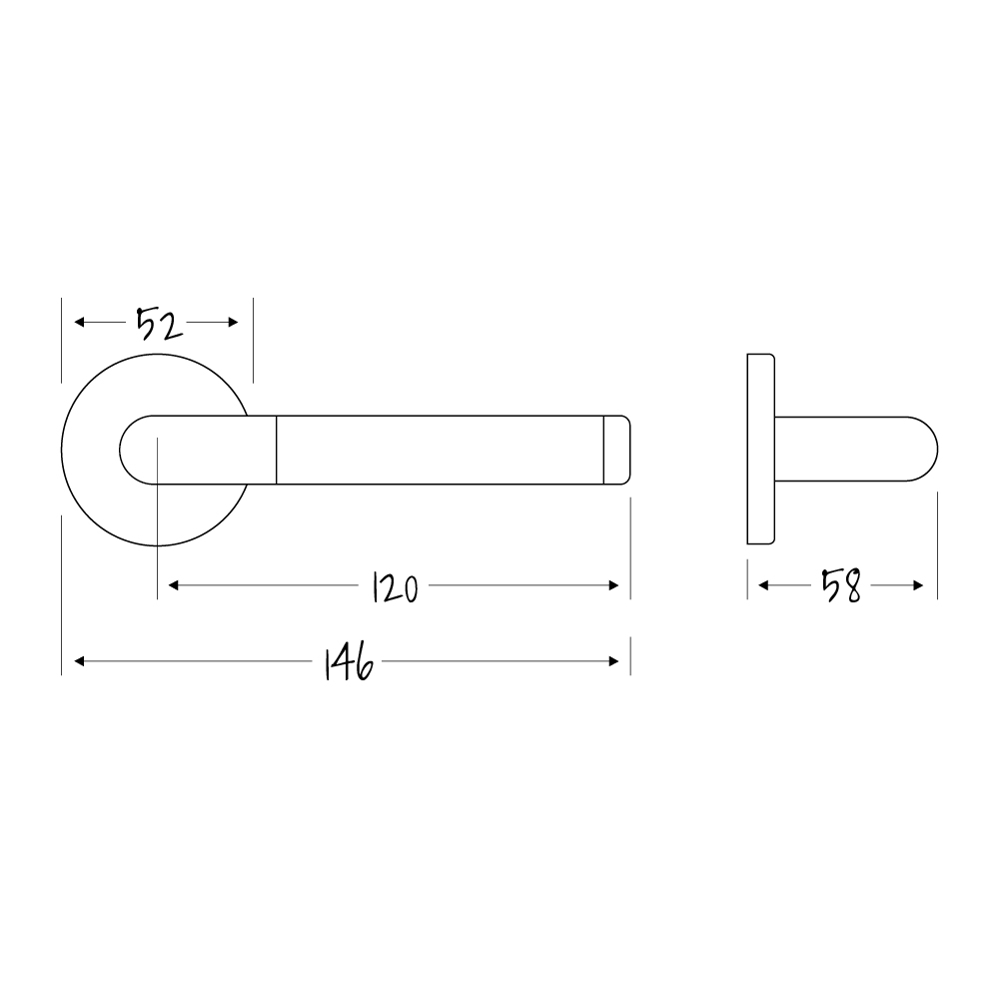 ASEC URBAN Atlanta Lever on Round Rose Door Furniture