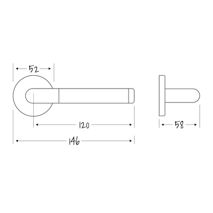 ASEC URBAN Atlanta Lever on Round Rose Door Furniture