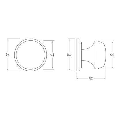 ASEC URBAN 52mm Mortice Knob