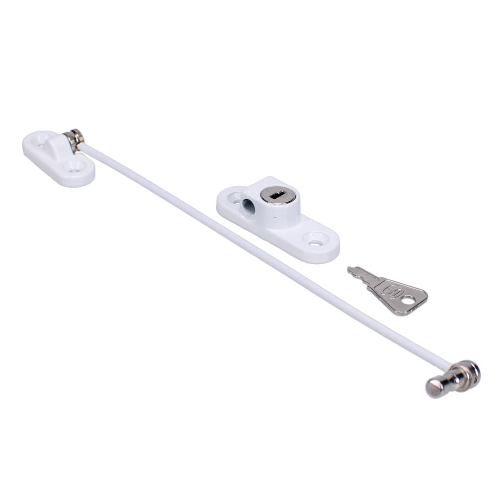 ASEC 200mm British Standard Mini Locking Cable Window Restrictor