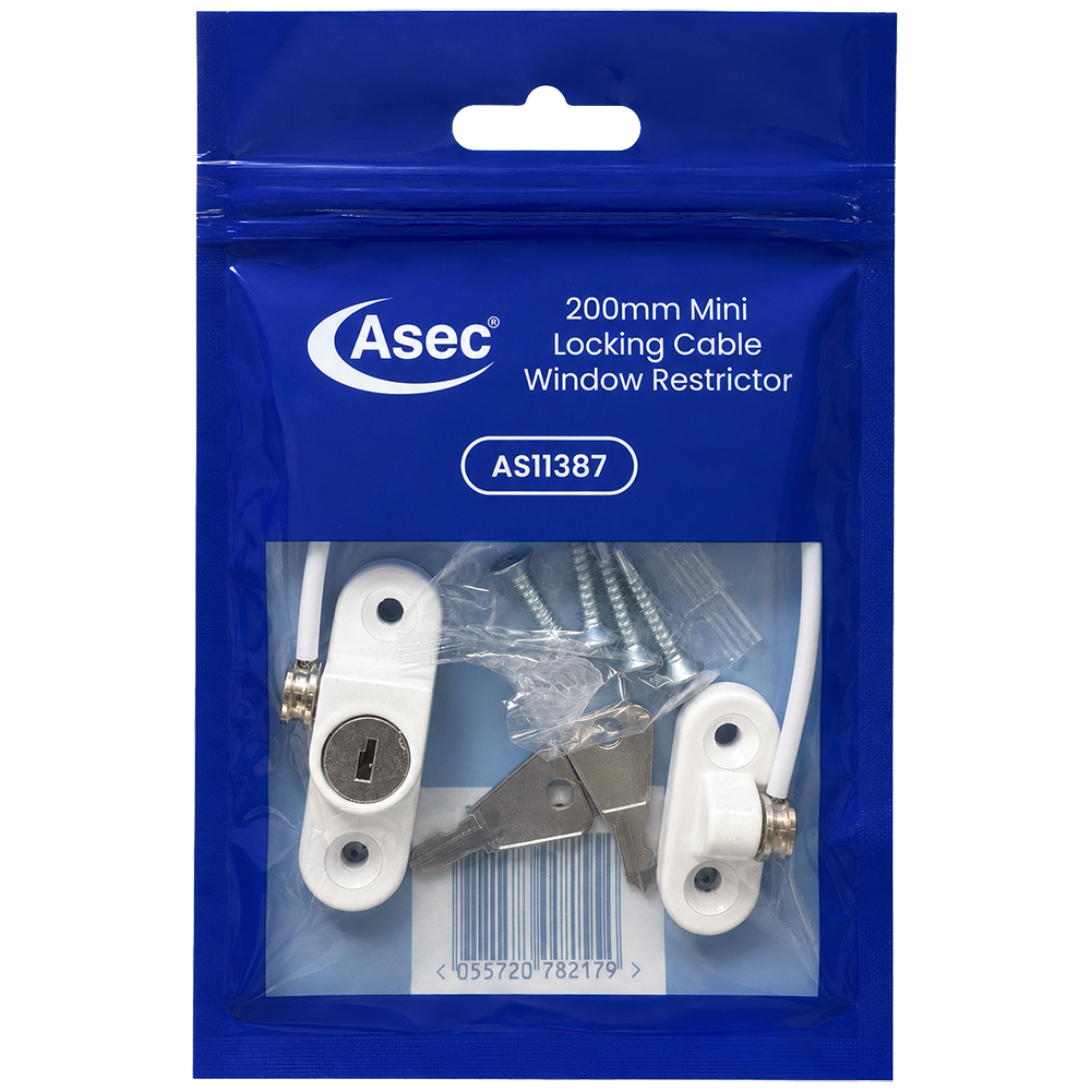 ASEC 200mm British Standard Mini Locking Cable Window Restrictor