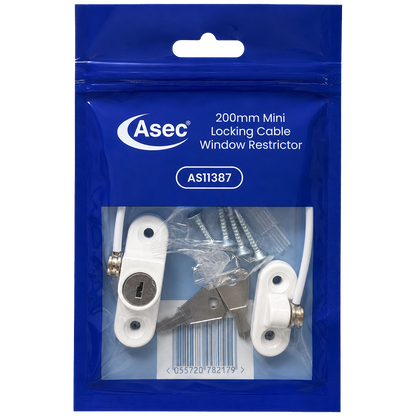 ASEC 200mm British Standard Mini Locking Cable Window Restrictor