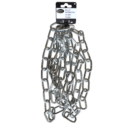 ASEC Steel Welded Chain Silver 2.5m Length