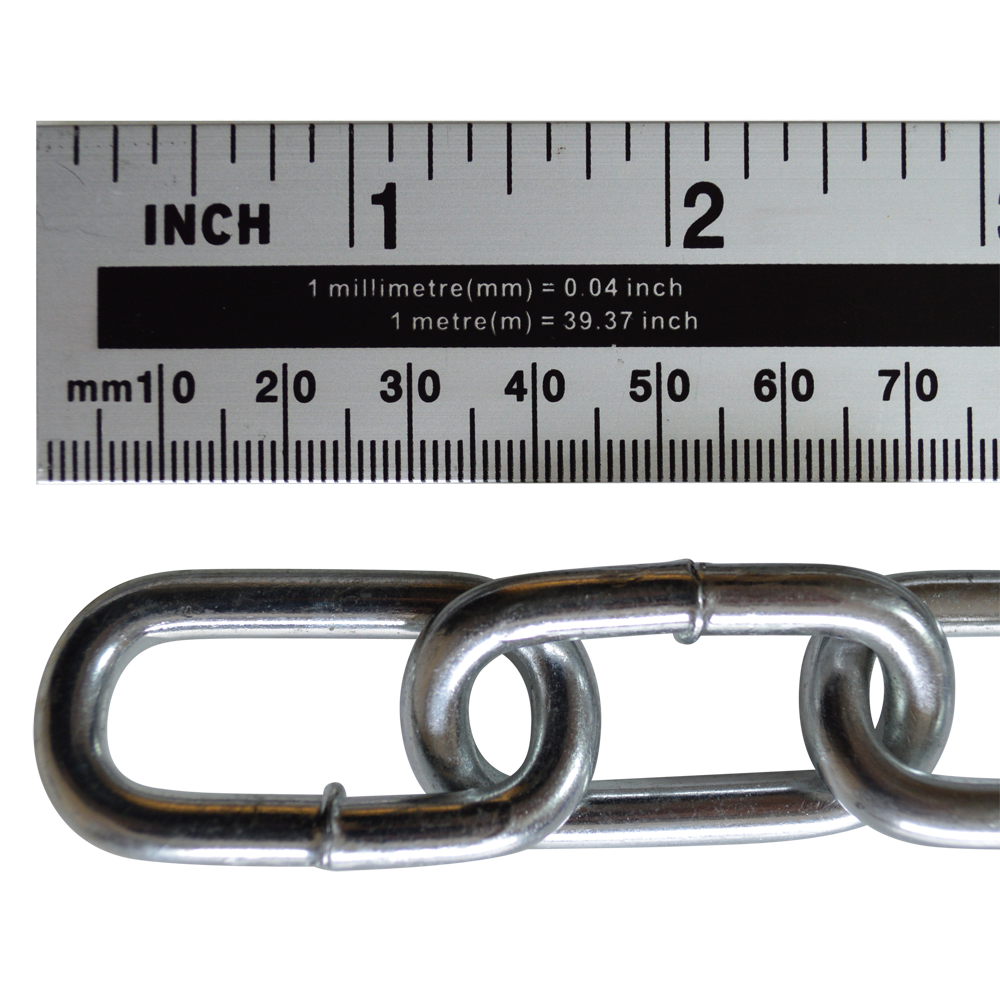 ASEC Steel Welded Chain Silver 2.5m Length