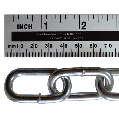 ASEC Steel Welded Chain Silver 2.5m Length