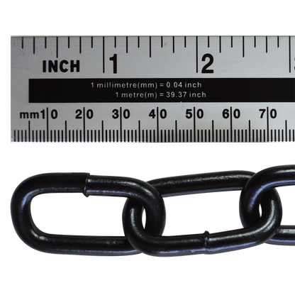 ASEC Steel Welded Chain Black 2.5m Length