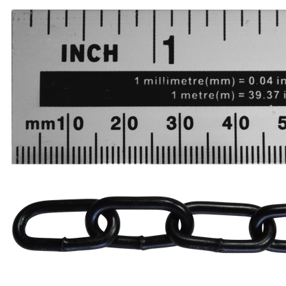 ASEC Steel Welded Chain Black 2.5m Length
