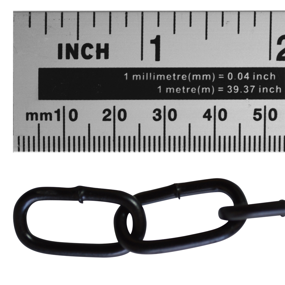 ASEC Steel Welded Chain Black 2.5m Length