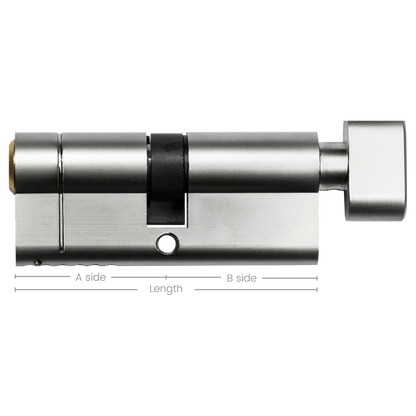 ASEC Vital 6 Pin Key & Turn Euro Dual Finish Snap Resistant Cylinder