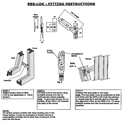 ASEC Concealed Locking Window Restrictor Kit