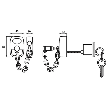 ASEC Door Chain with Fixing Kit