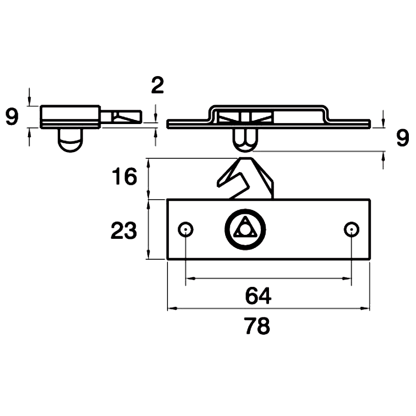 ASEC Budget Rim Lock with Slotted Bolt