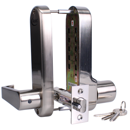 ASEC AS4300 Series Lever Operated Easy Code Change Digital Lock With Key Override & Optional Free Passage