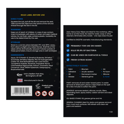 ASEC Mighty Wipes - Heavy Duty Hand & Surface Wipes