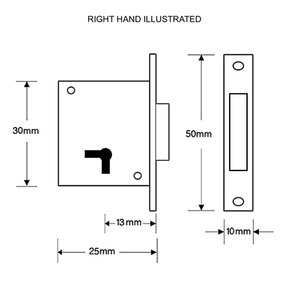 ASEC 50mm 2 Lever Cupboard Lock