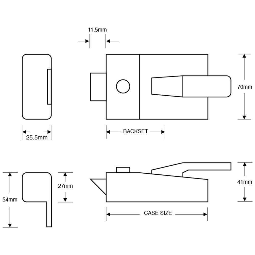 ASEC AS17 Non-Deadlocking Nightlatch