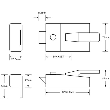 ASEC AS17 Non-Deadlocking Nightlatch