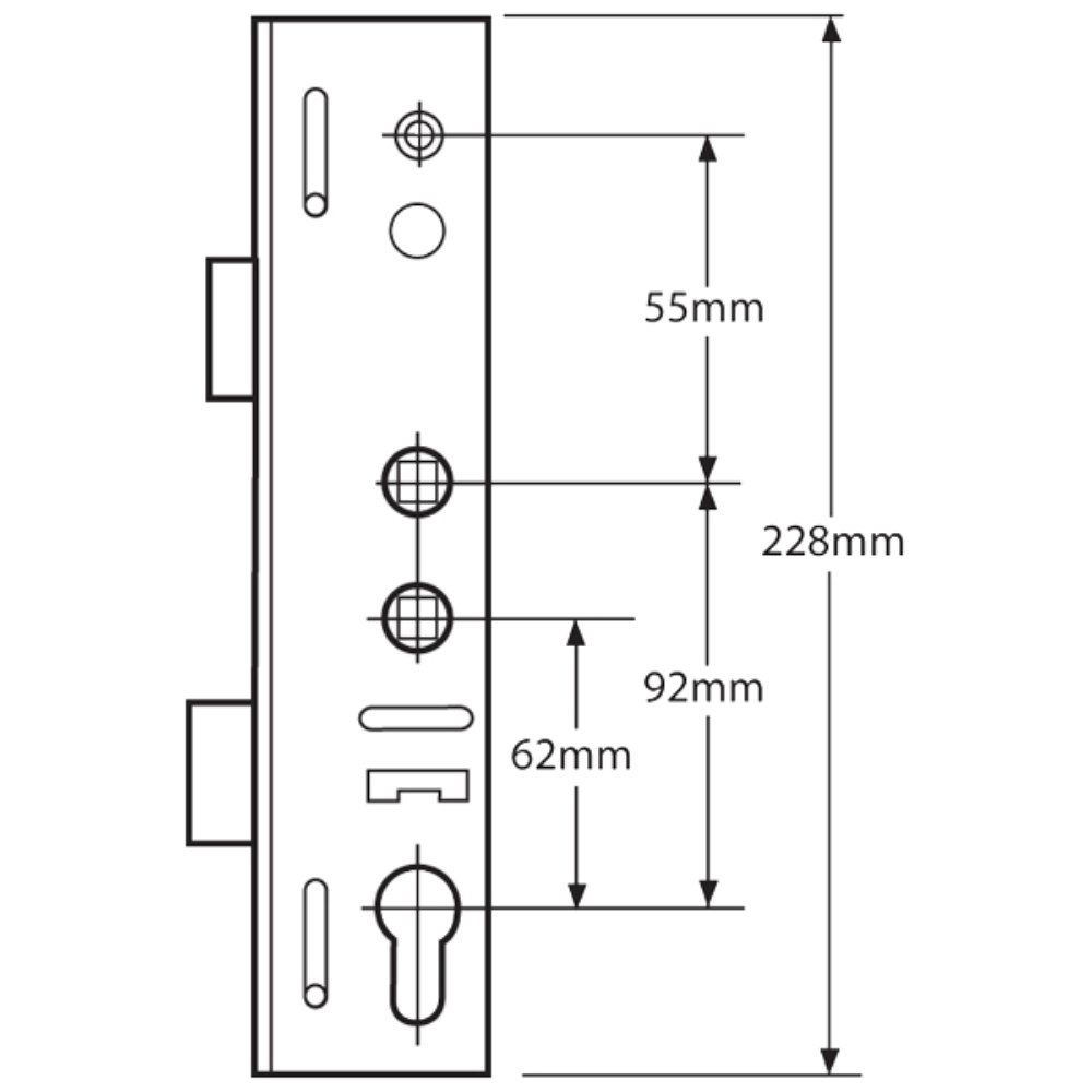 ASEC Lockmaster Copy Lever Operated Latch & Deadbolt Twin Spindle Gearbox