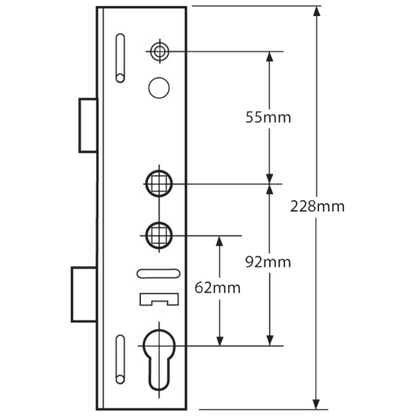 ASEC Lockmaster Copy Lever Operated Latch & Deadbolt Twin Spindle Gearbox