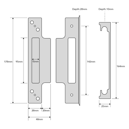 ASEC Rebate To Suit Asec 50mm 5 Lever Sashlock